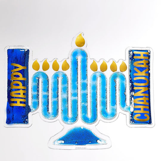 Flowy Fun Menorah - Blue Glitter