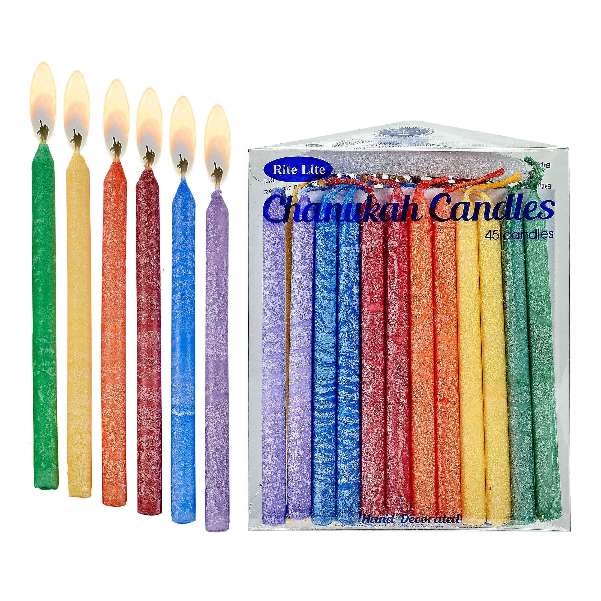 Rite Lite Hanukkah Candles Premium Frosted Multicolor Hanukkah Candles