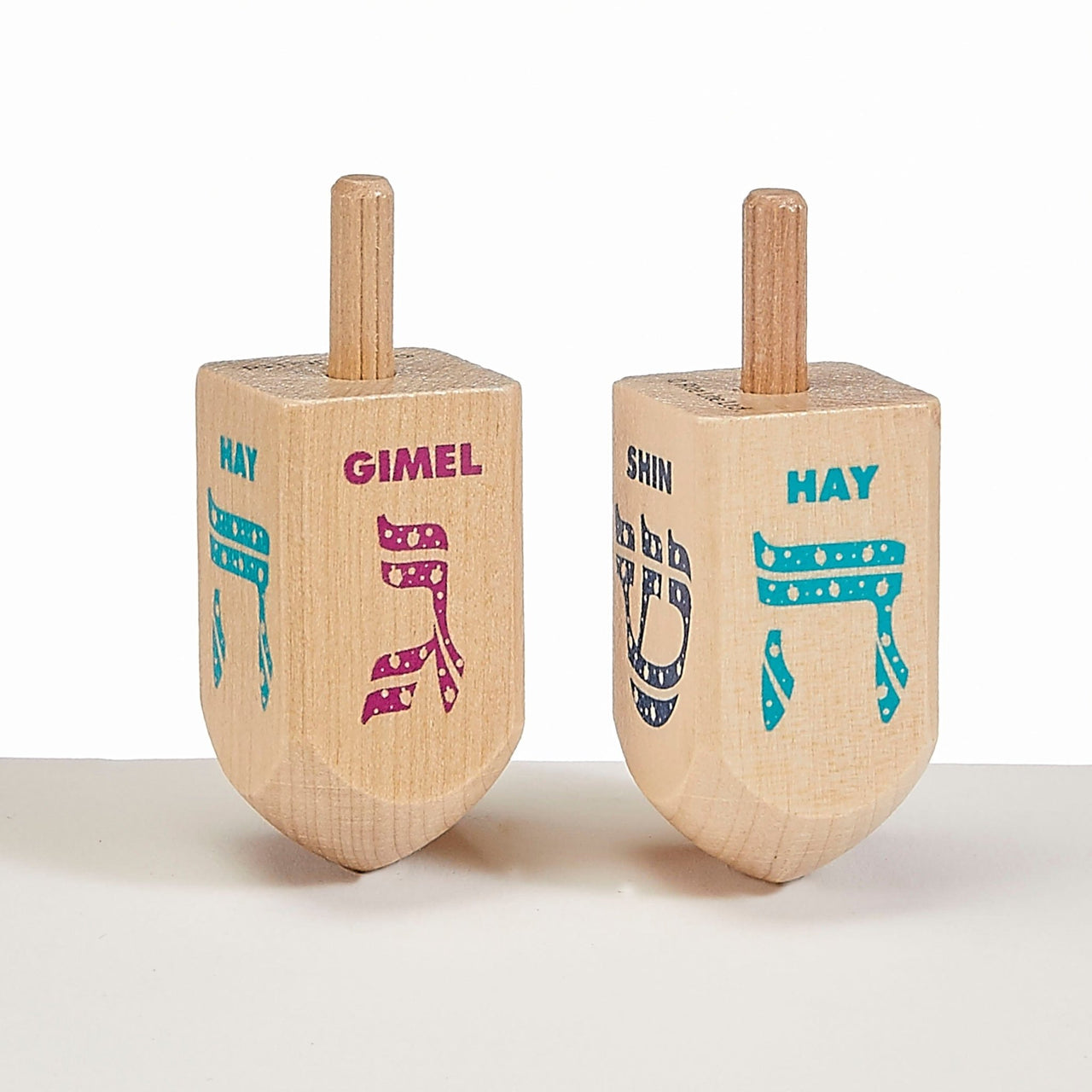 Rite Lite - Large Natural Wood Dreidels - Set of 2 - ModernTribe