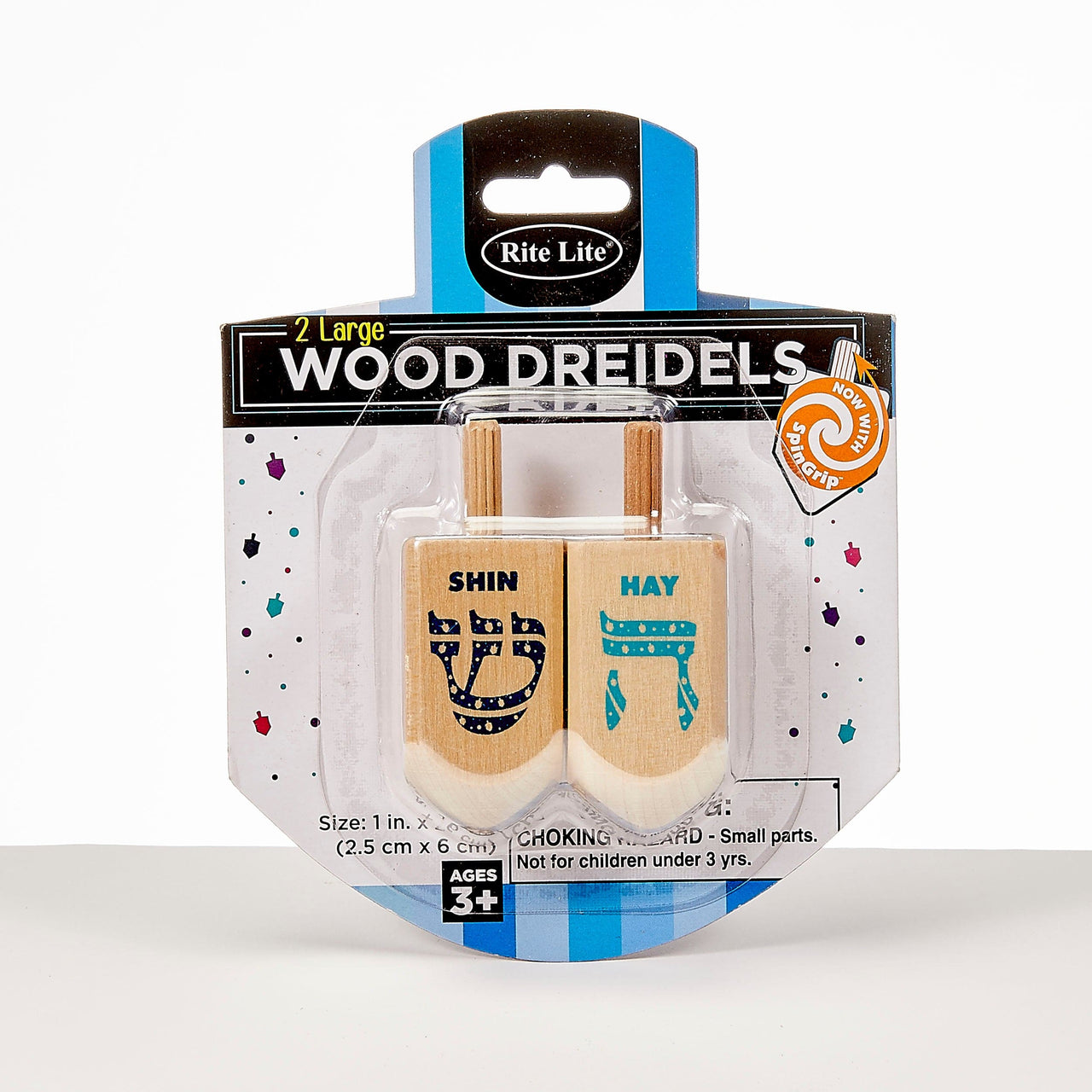 Rite Lite - Large Natural Wood Dreidels - Set of 2 - ModernTribe
