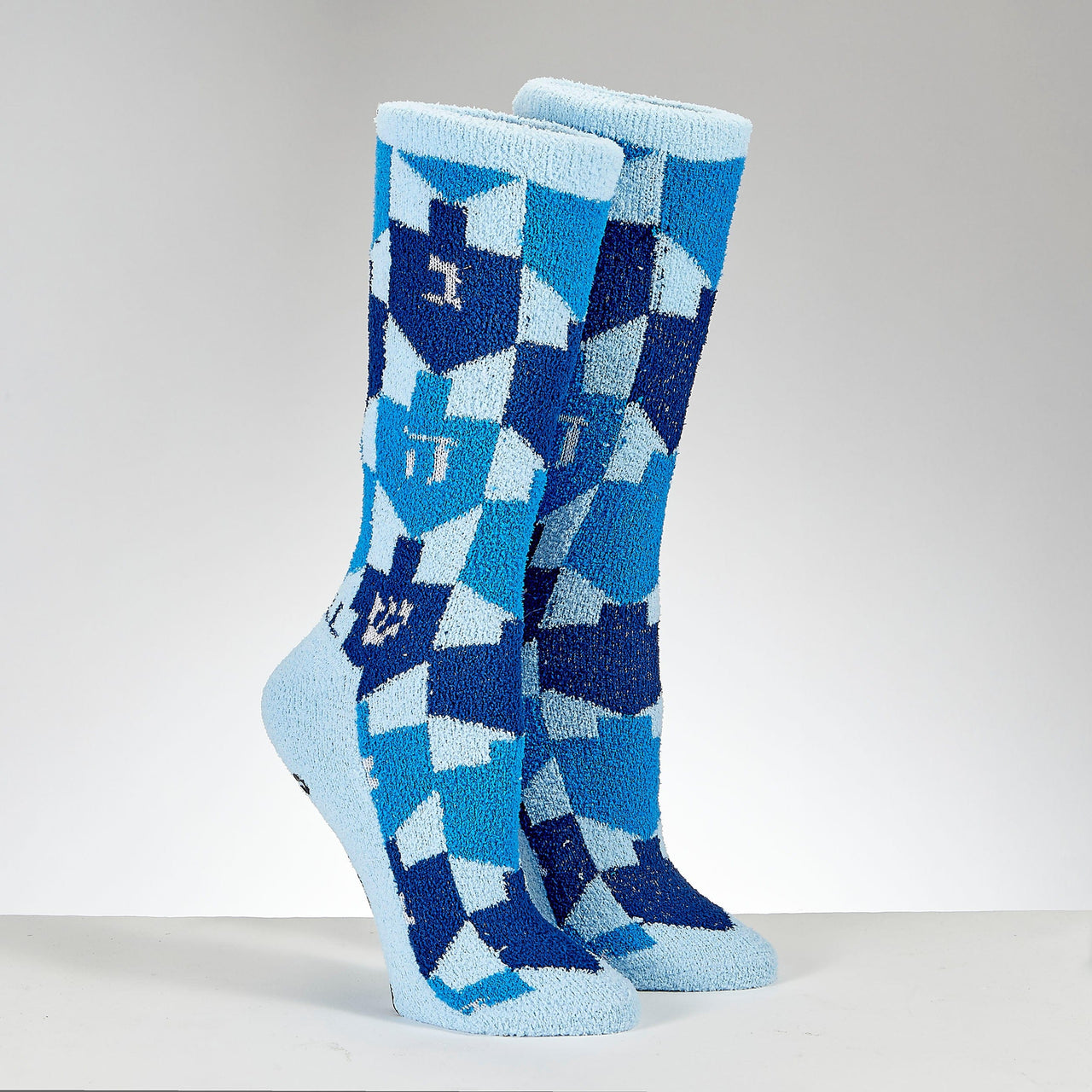 Rite Lite Socks Blue / 10-13 Cozy Slipper Dreidel Socks, Adult