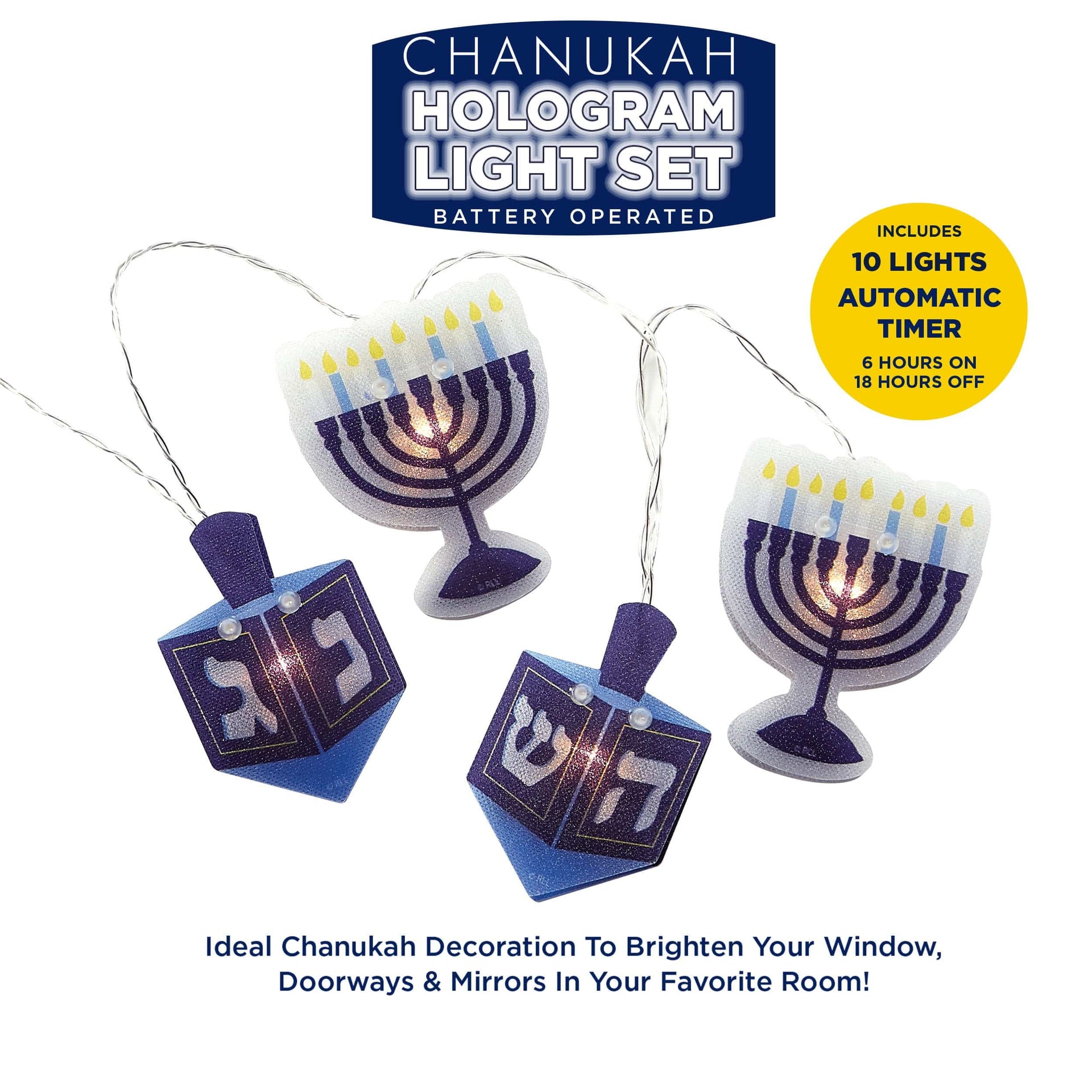 Rite Lite Decorations Hanukkah Hologram Light Set