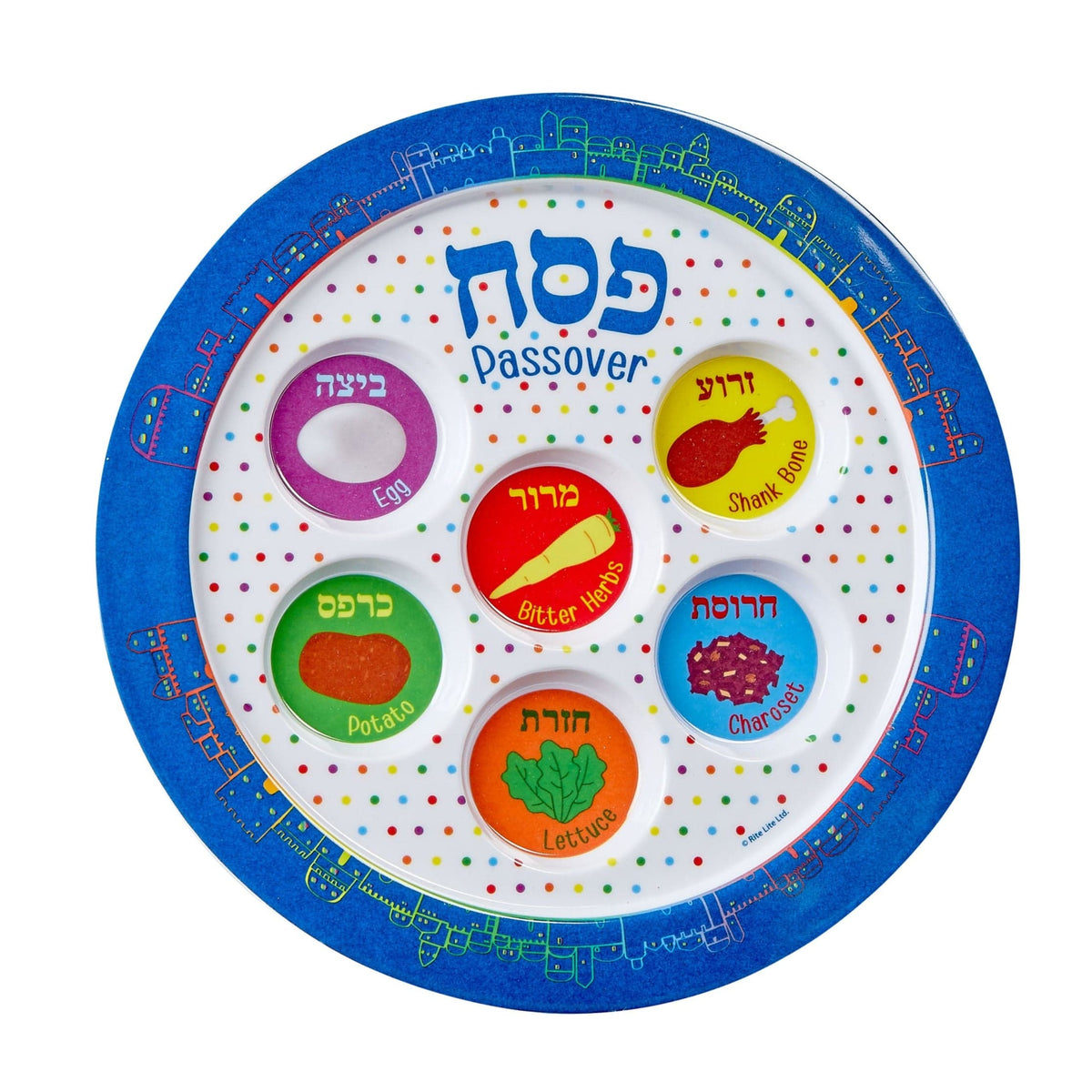 Rite Lite - Children's Melamine Jerusalem Seder Plate - ModernTribe