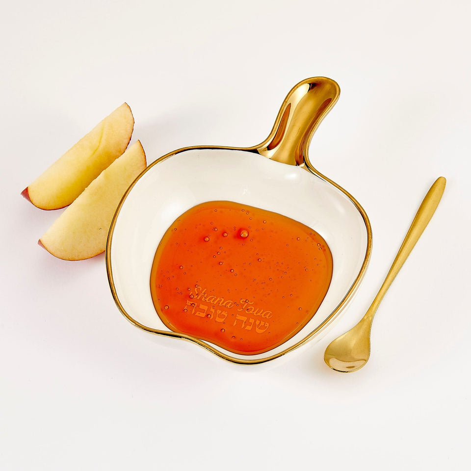 Rite Lite - Apple Shaped Ceramic Honey Dish With Spoon - ModernTribe