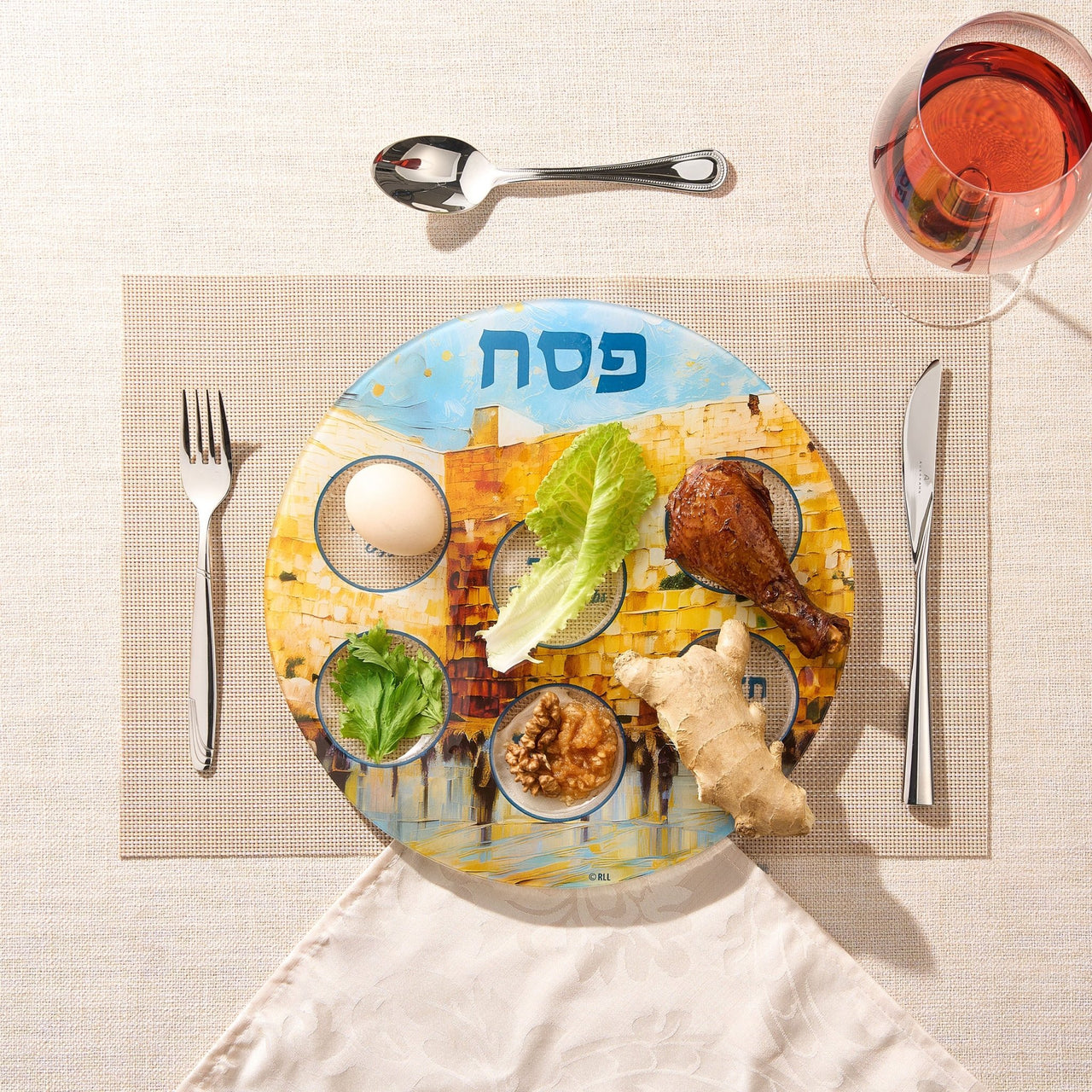 Rite Lite - Kotel Scene Glass Seder Plate - ModernTribe