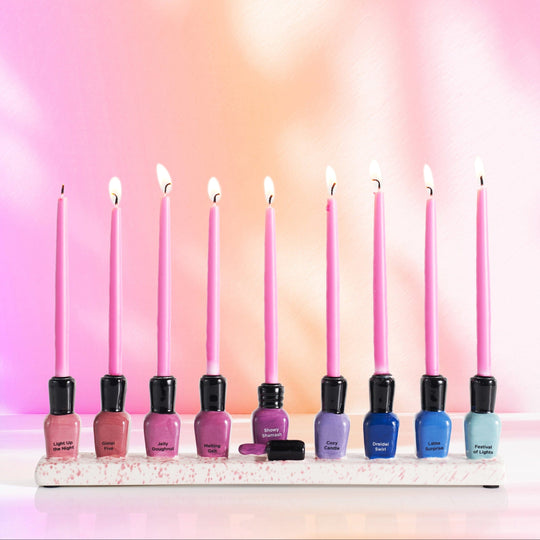 Hand-Painted Ceramic Nail Polish Menorah