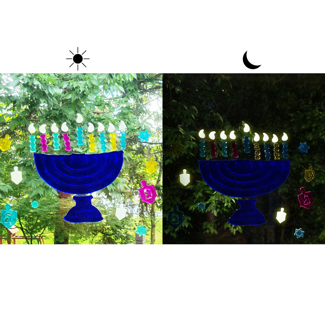 Rite Lite - Menorah Glow - in - the - Dark Window Gel Decoration - ModernTribe