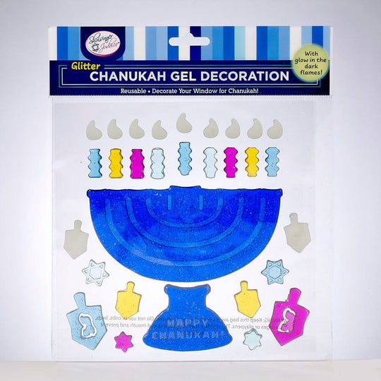 Menorah Glow-in-the-Dark Window Gel Decoration