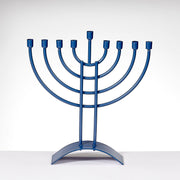 Rite Lite Menorahs Traditional Steel Menorah with Blue Finish