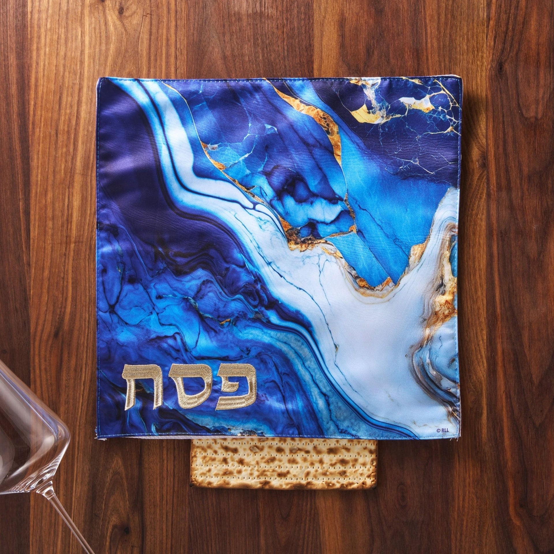 Rite Lite - Blue Marble Design Matzah Cover - ModernTribe