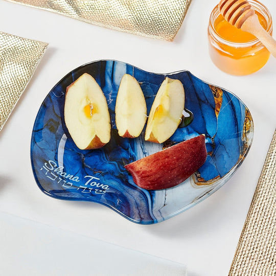 Blue Marble "Shana Tova" Apple Plate