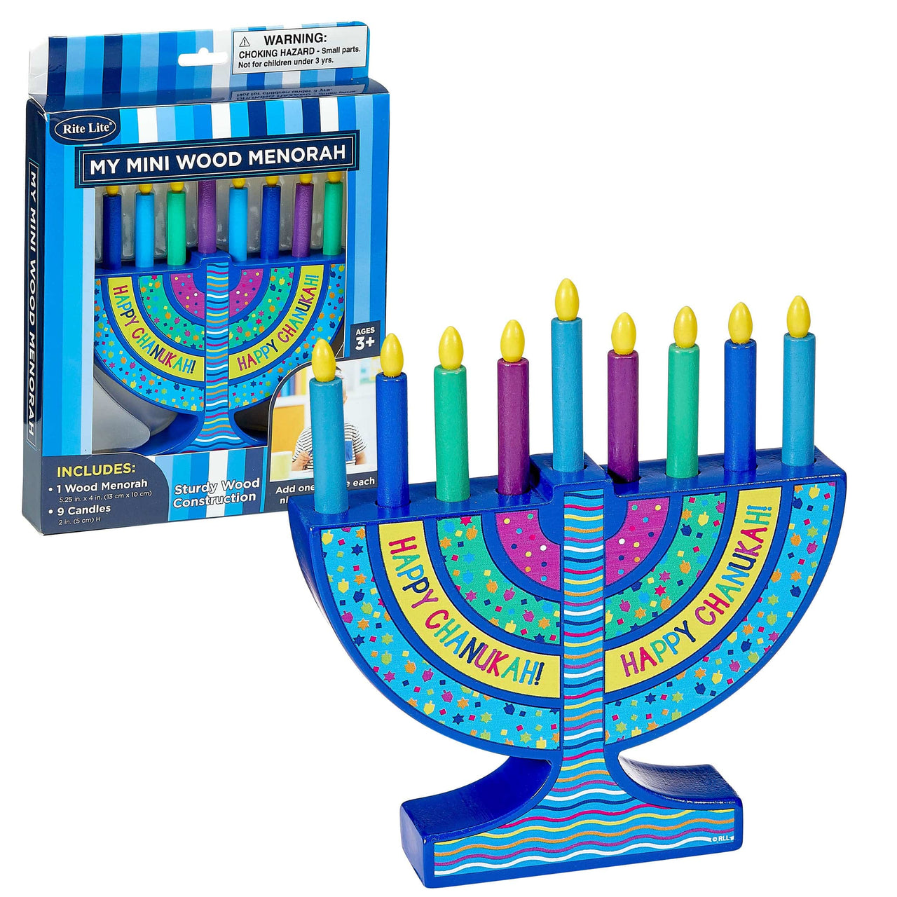 Rite Lite - Mini Wood Menorah With Removable Wooden Candles - ModernTribe