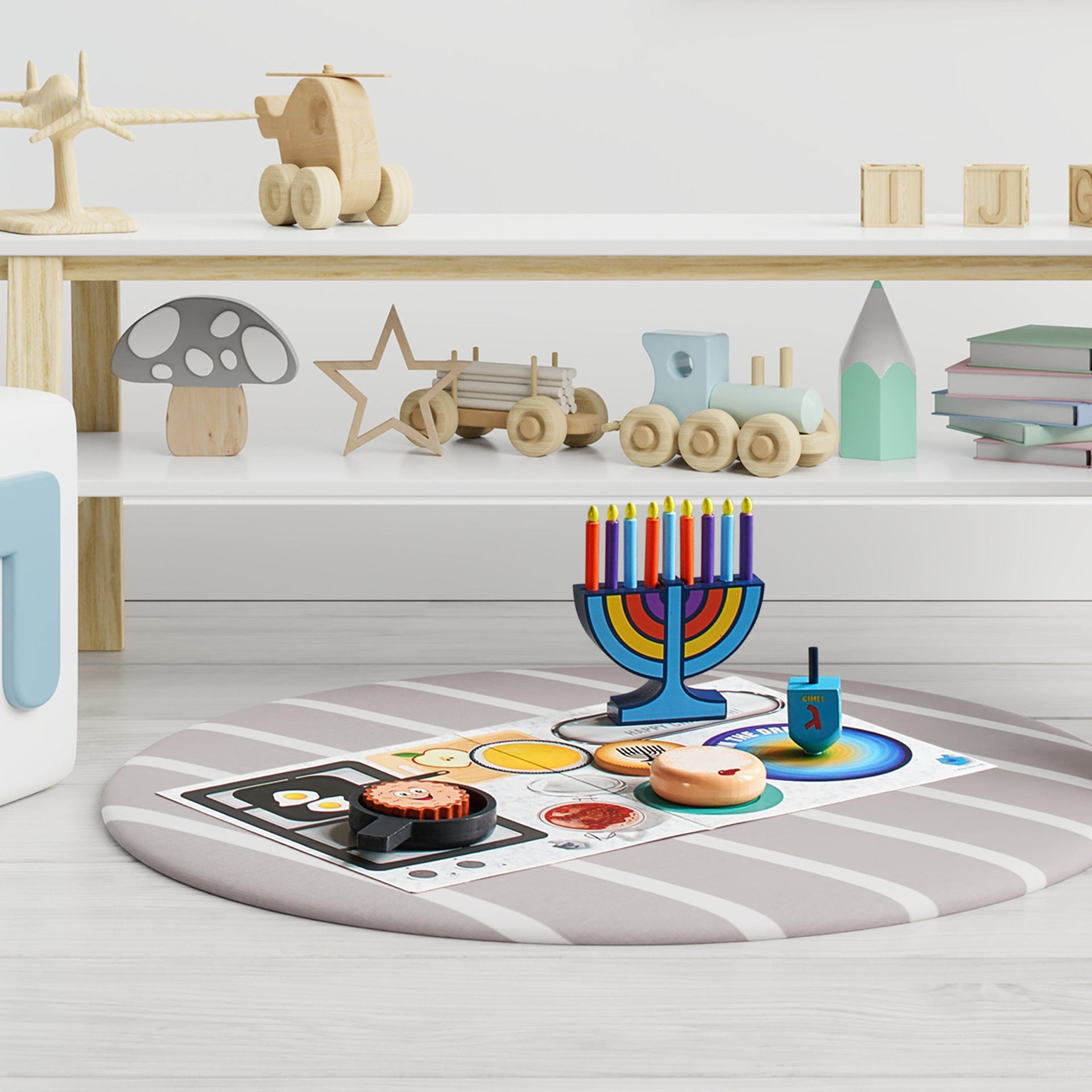 Rite Lite Toys Deluxe Wood Hanukkah Play Set