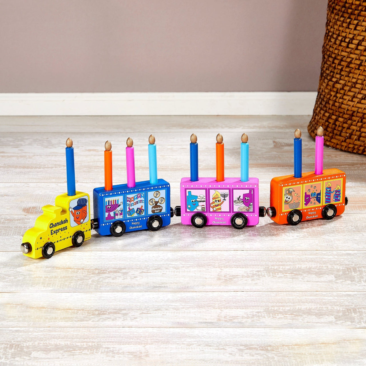 Rite Lite - My Play Wood Train Menorah - ModernTribe