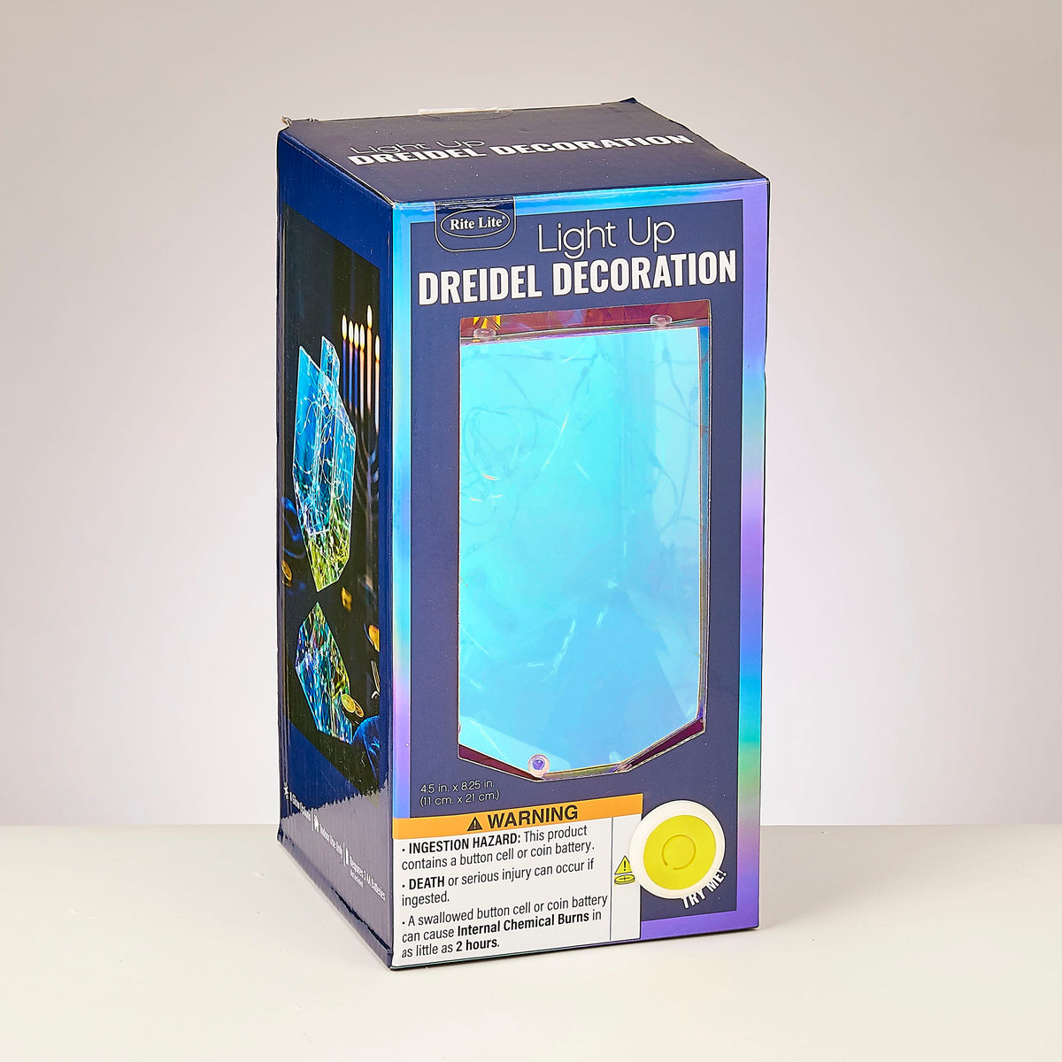 Rite Lite Decorations Iridescent Light-Up Dreidel Decoration