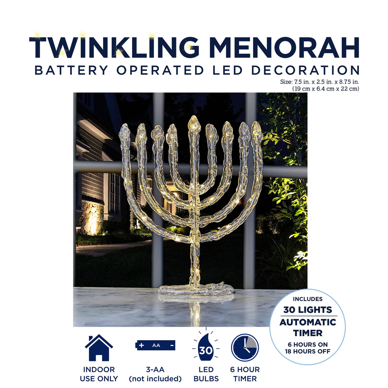 Rite Lite - LED Twinkling Menorah Decoration - ModernTribe