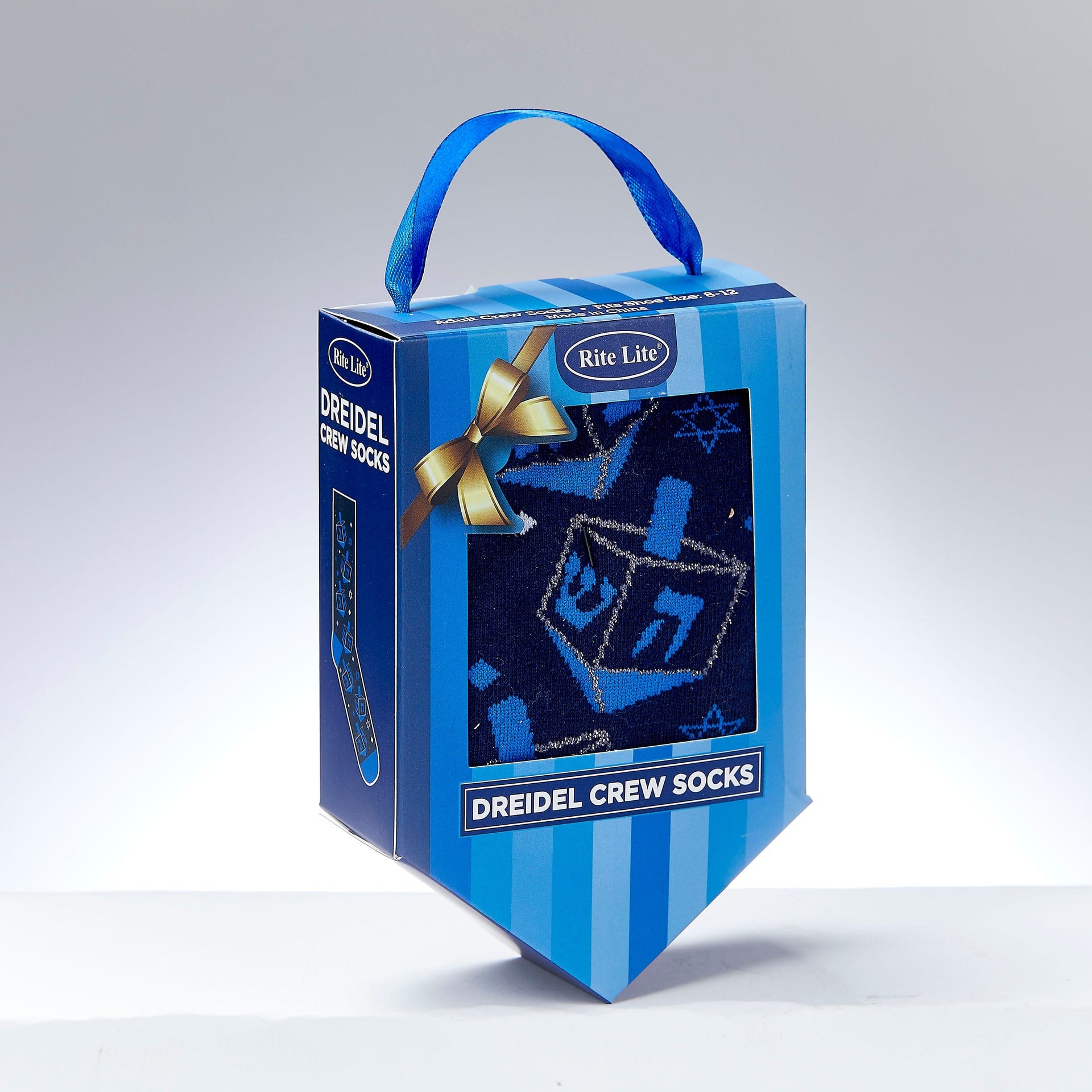 Rite Lite Socks Dreidel and Star of David Adult Socks