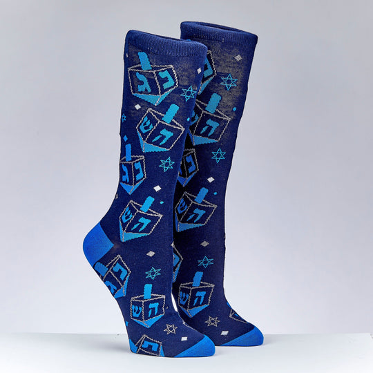 Dreidel and Star of David Adult Socks