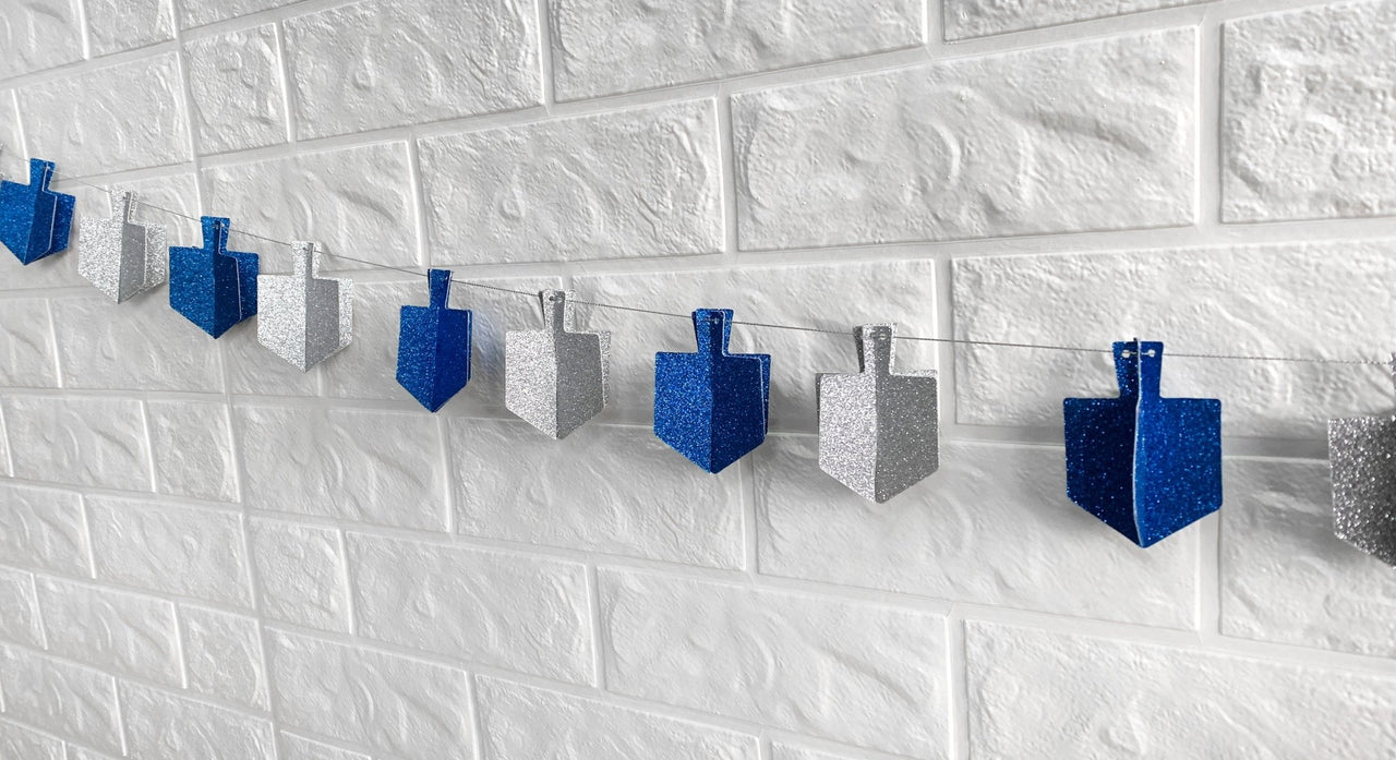 Rite Lite - Hanukkah Dreidel Glitter Garland - 9 Feet - ModernTribe