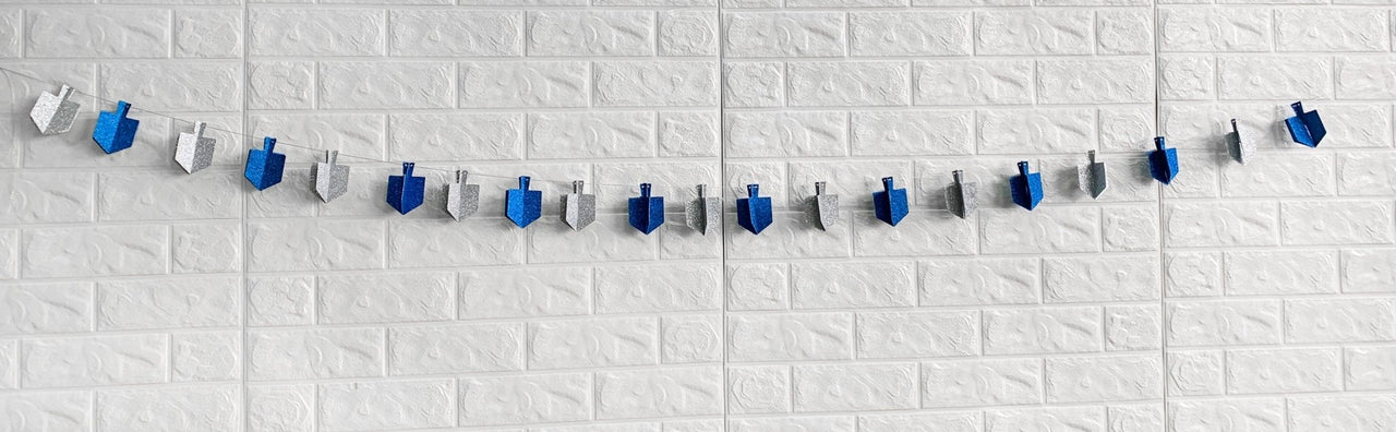 Rite Lite - Hanukkah Dreidel Glitter Garland - 9 Feet - ModernTribe