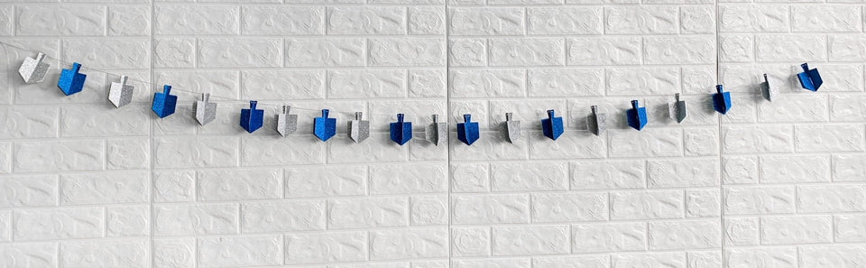 Rite Lite - Hanukkah Dreidel Glitter Garland - 9 Feet - ModernTribe
