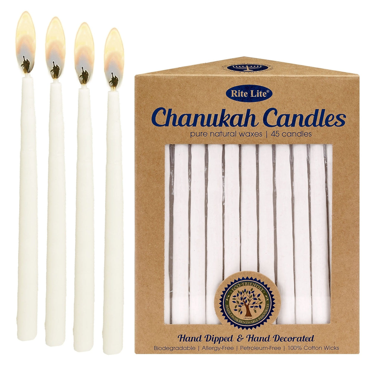 Rite Lite - Beeswax Hanukkah Candles - White - ModernTribe