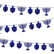 Rite Lite Decorations 9 feet Menorahs and Dreidels Foil Garland - 9 Feet