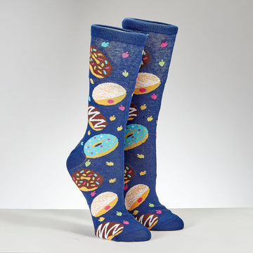 Rite Lite - Hanukkah Doughnut Adult Crew Socks - ModernTribe