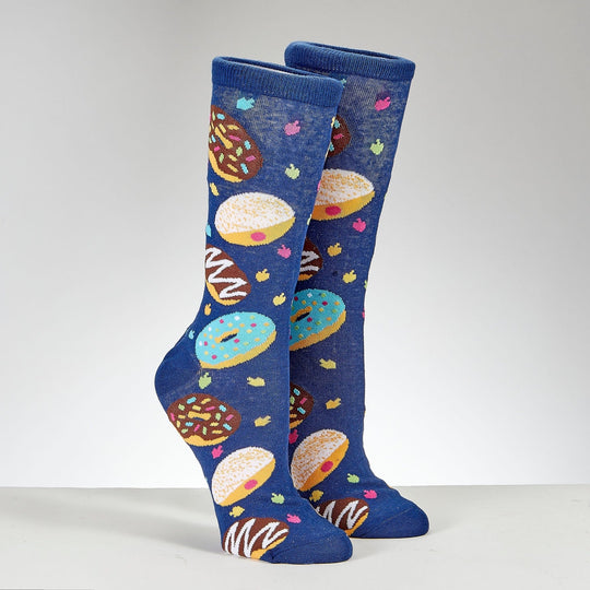 Hanukkah Doughnut Adult Crew Socks