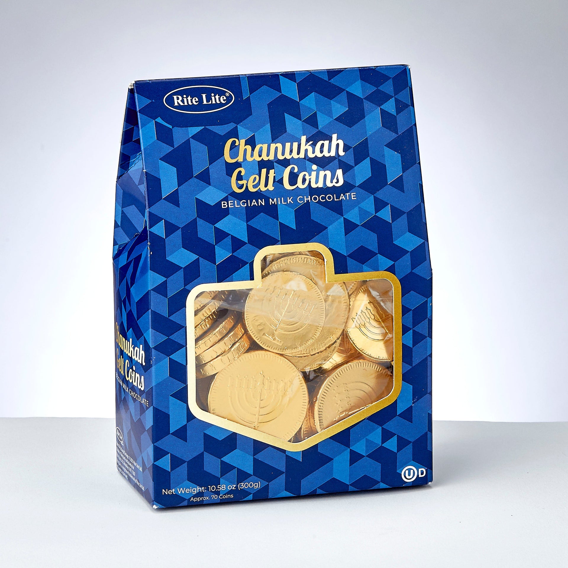 Rite Lite Food Premium Belgian Milk Chocolate Gelt - Box of 70 Coins
