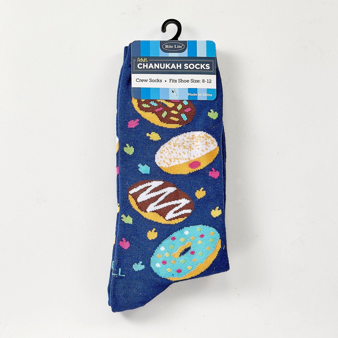 Rite Lite - Hanukkah Doughnut Adult Crew Socks - ModernTribe