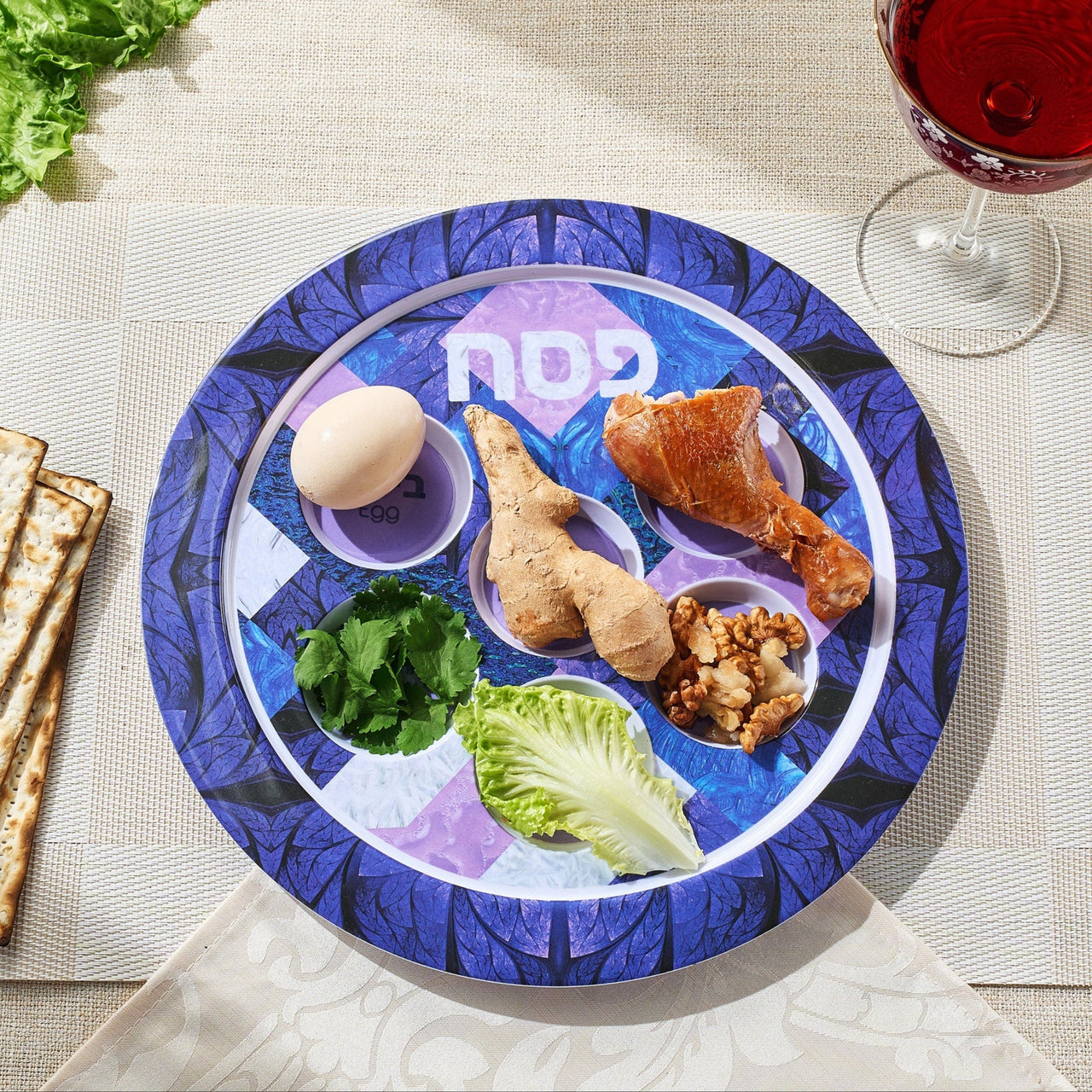 Rite Lite Seder Plates Stained Glass Melamine Seder Plate