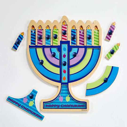 Menorah-Shaped Wood Puzzle