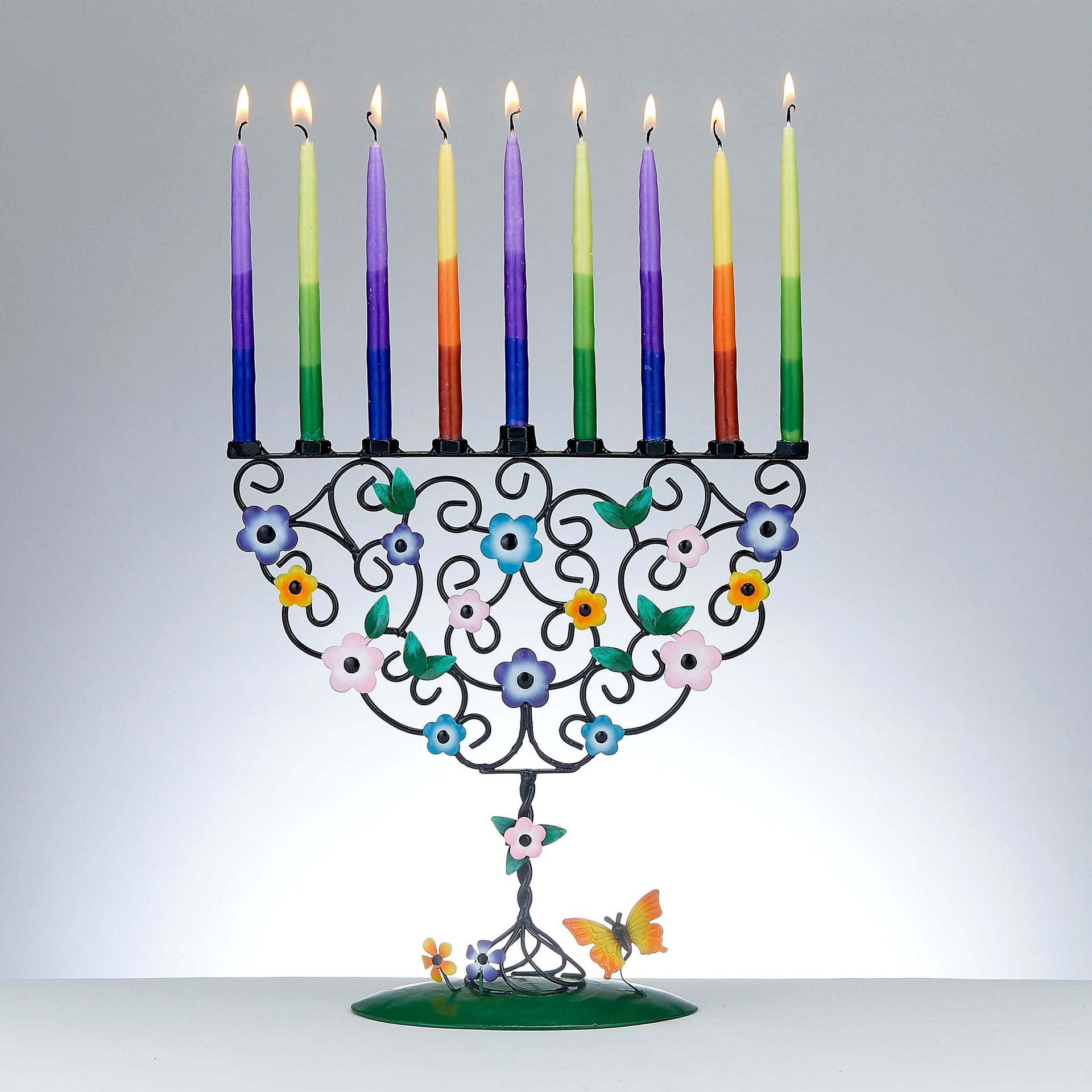 Rite Lite Menorahs Flowering Tree Hand-Crafted Metal Menorah