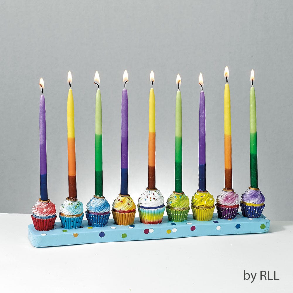 Rite Lite Menorahs Cupcake Hand-Painted Menorah