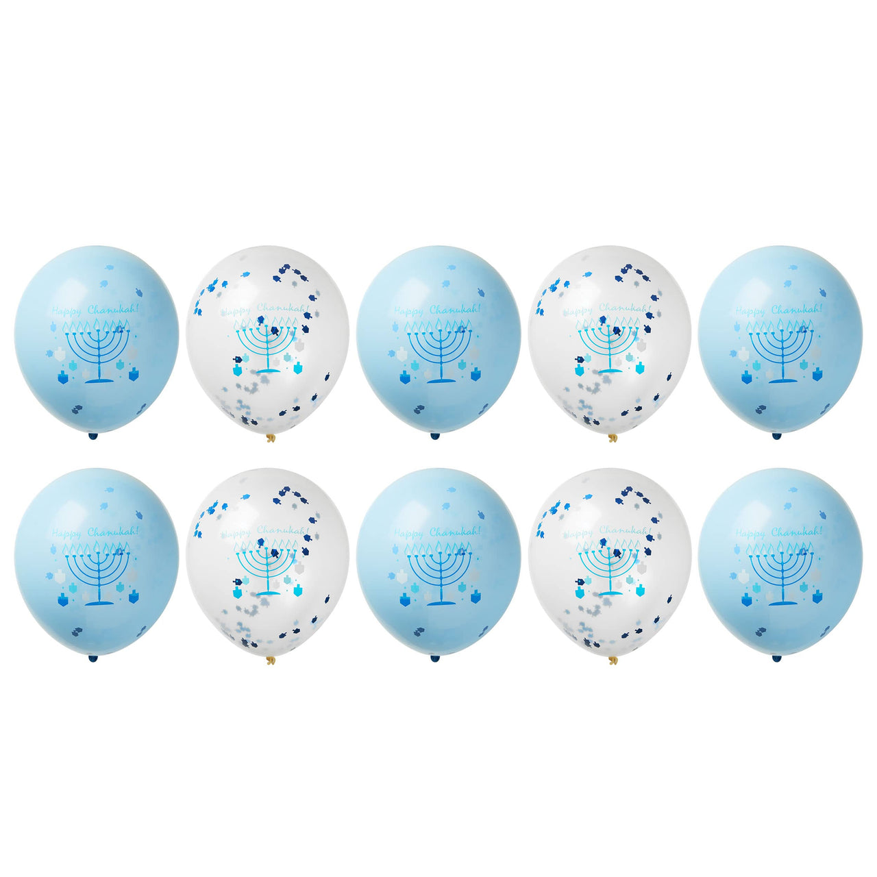 Rite Lite - Hanukkah Latex Balloons with Dreidel Confetti - Set of 10 - ModernTribe