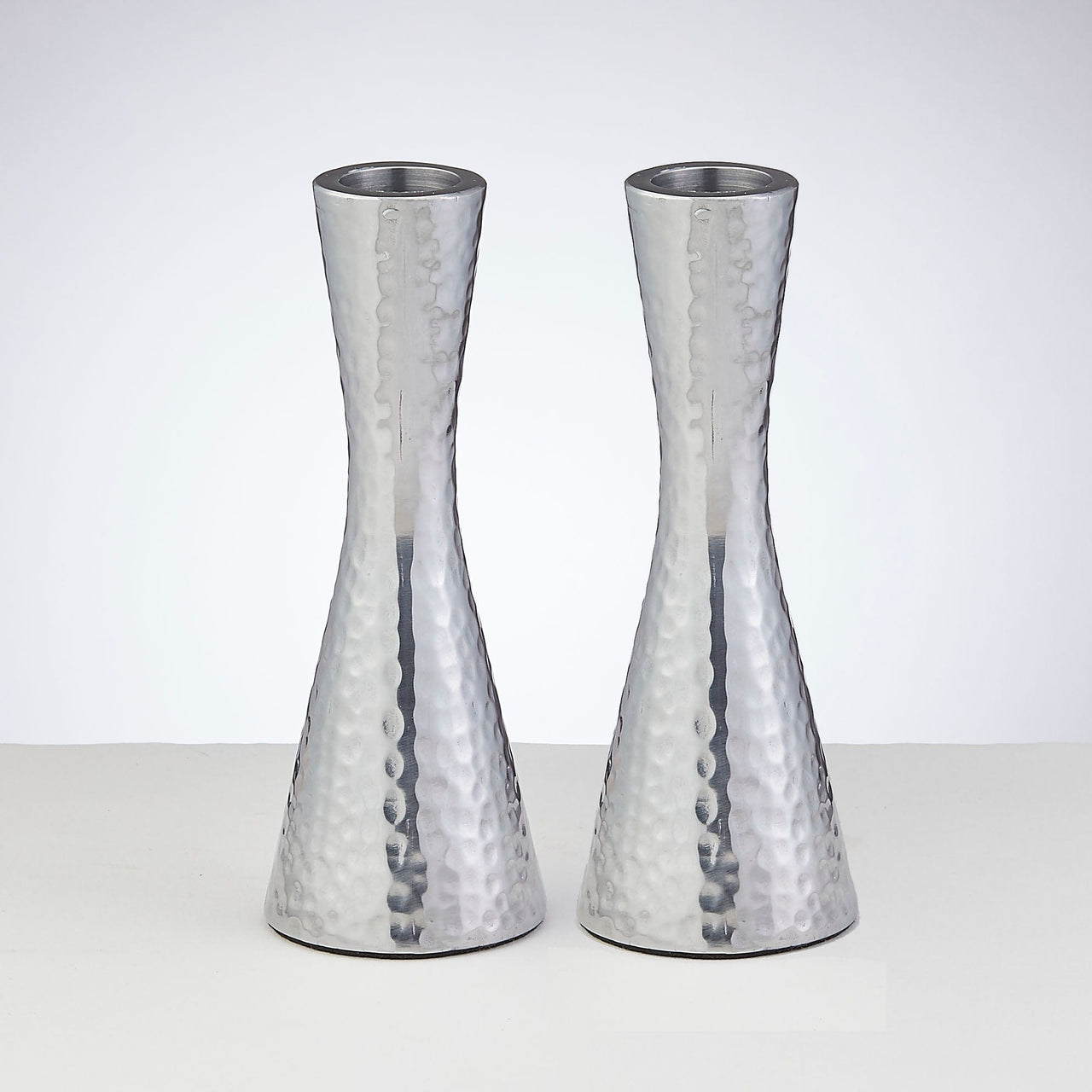 Rite Lite - Modern Hammered Polished Candlesticks - Silver - ModernTribe