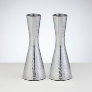 Rite Lite Candlesticks Modern Hammered Polished Candlesticks - Silver