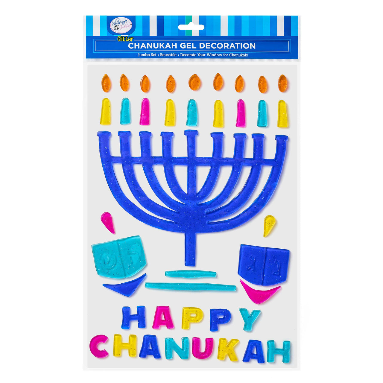 Rite Lite - Jumbo Glitter Hanukkah Window Gel Decoration - ModernTribe