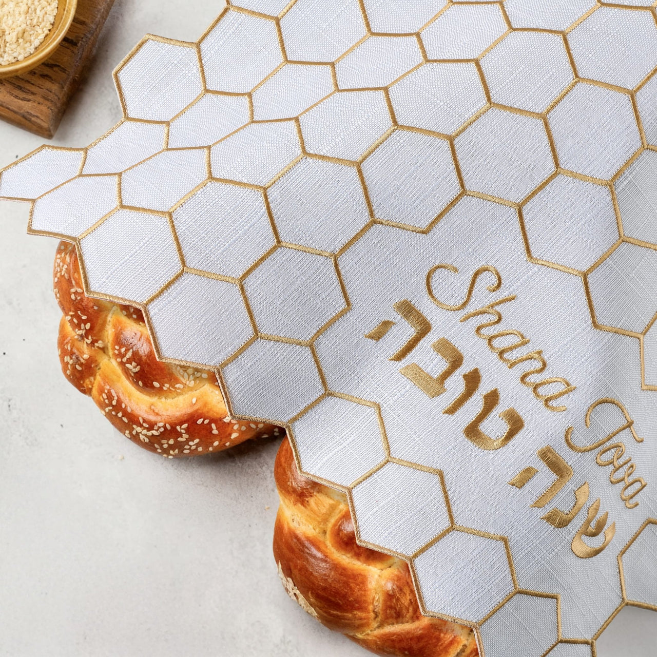 Rite Lite - Honeycomb Shana Tova Challah Cover - ModernTribe