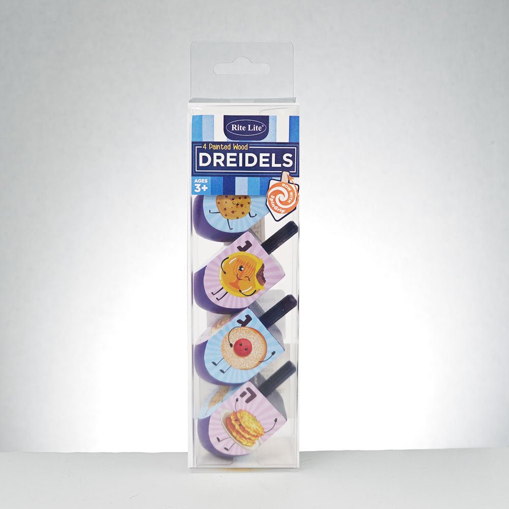 Rite Lite - Large Hand - Painted Whimsical Foods Dreidels - Pack of 4 - ModernTribe