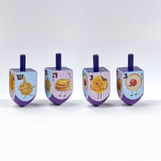 Rite Lite - Large Hand - Painted Whimsical Foods Dreidels - Pack of 4 - ModernTribe