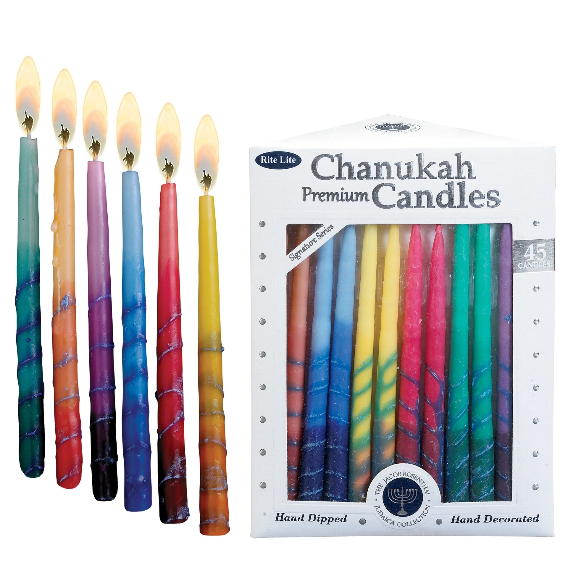 Rite Lite Hanukkah Candles Handcrafted Rainbow Hanukkah Candles