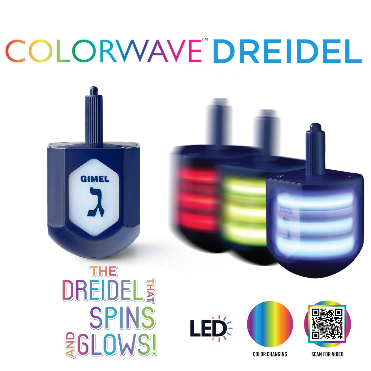 Rite Lite Dreidels Colorwave™ Light Up Dreidel With Color Changing Lights