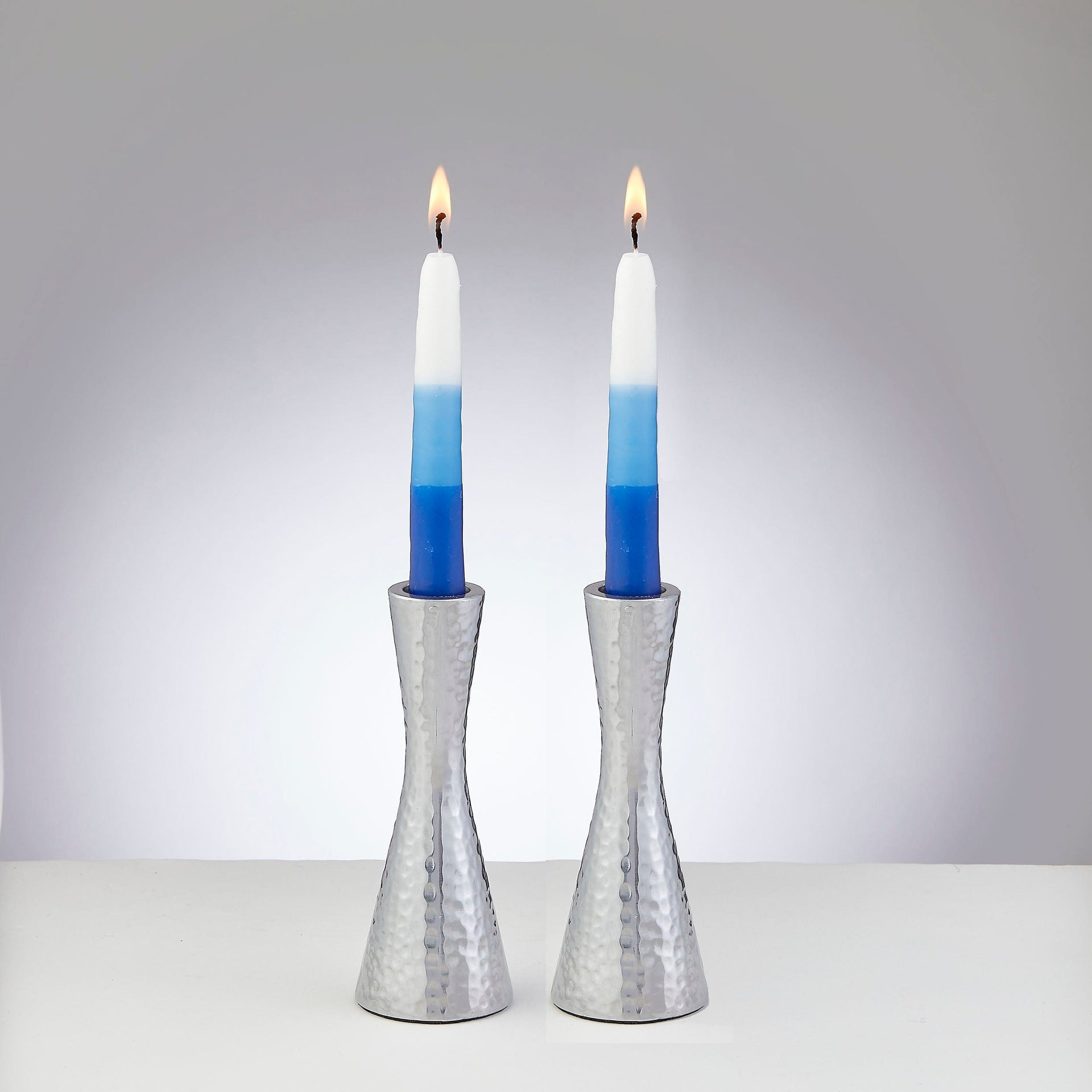 Rite Lite Candlesticks Modern Hammered Polished Candlesticks - Silver