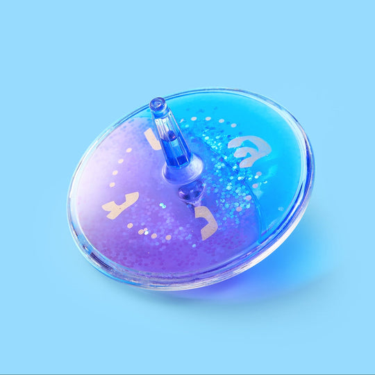 Blue and Purple Lava Dreidel with Gold Glitter