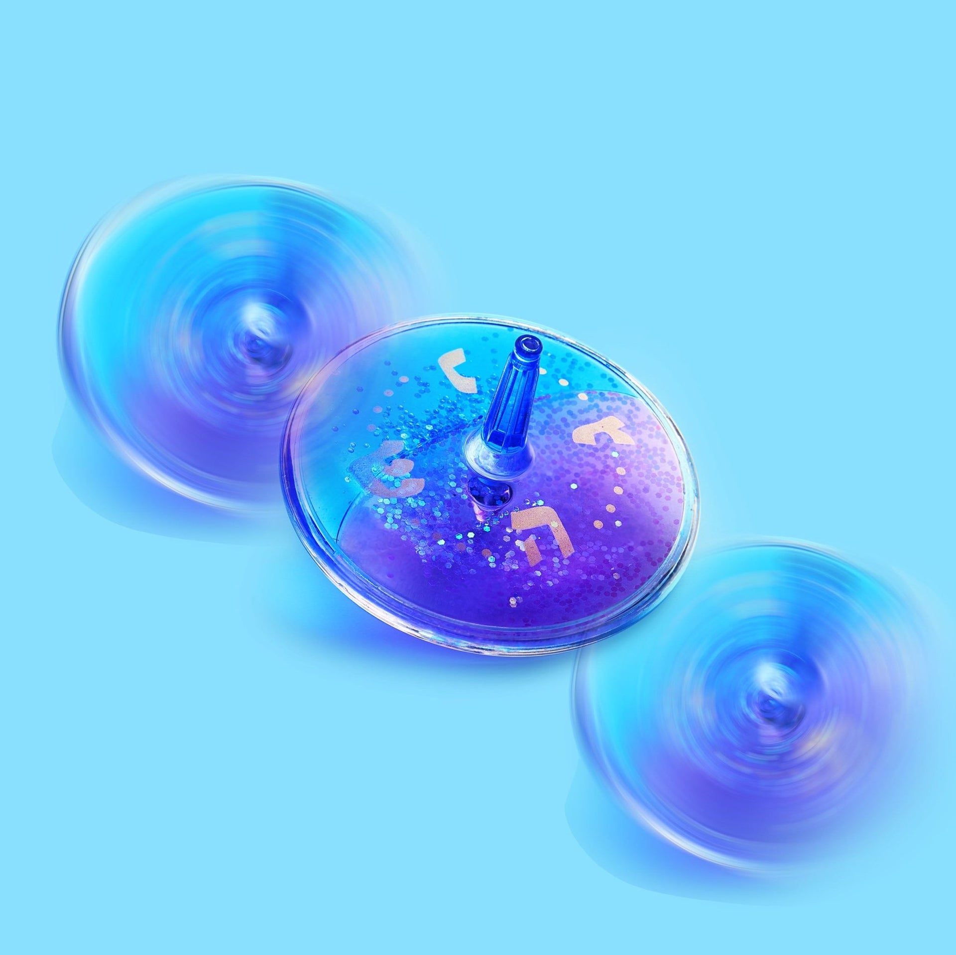 Rite Lite - Blue and Purple Lava Dreidel with Gold Glitter - ModernTribe