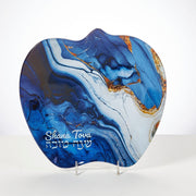 Rite Lite Apple Dishes Blue Marble "Shana Tova" Apple Plate