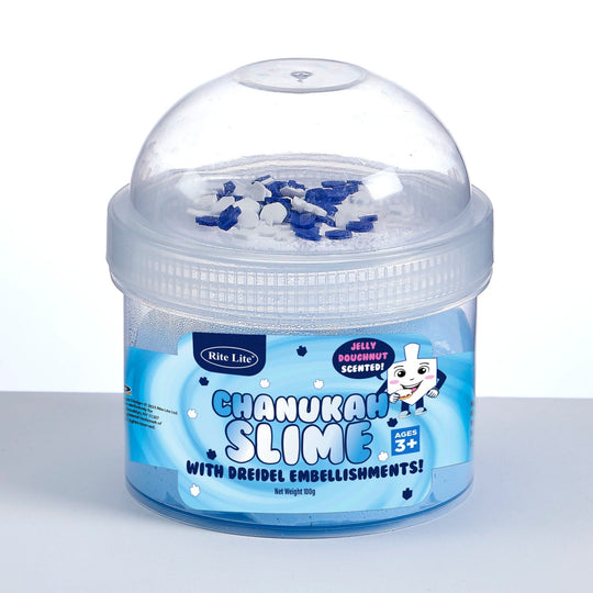 Sufganiyot-Scented Hanukkah Slime Bucket with Dreidel Pieces