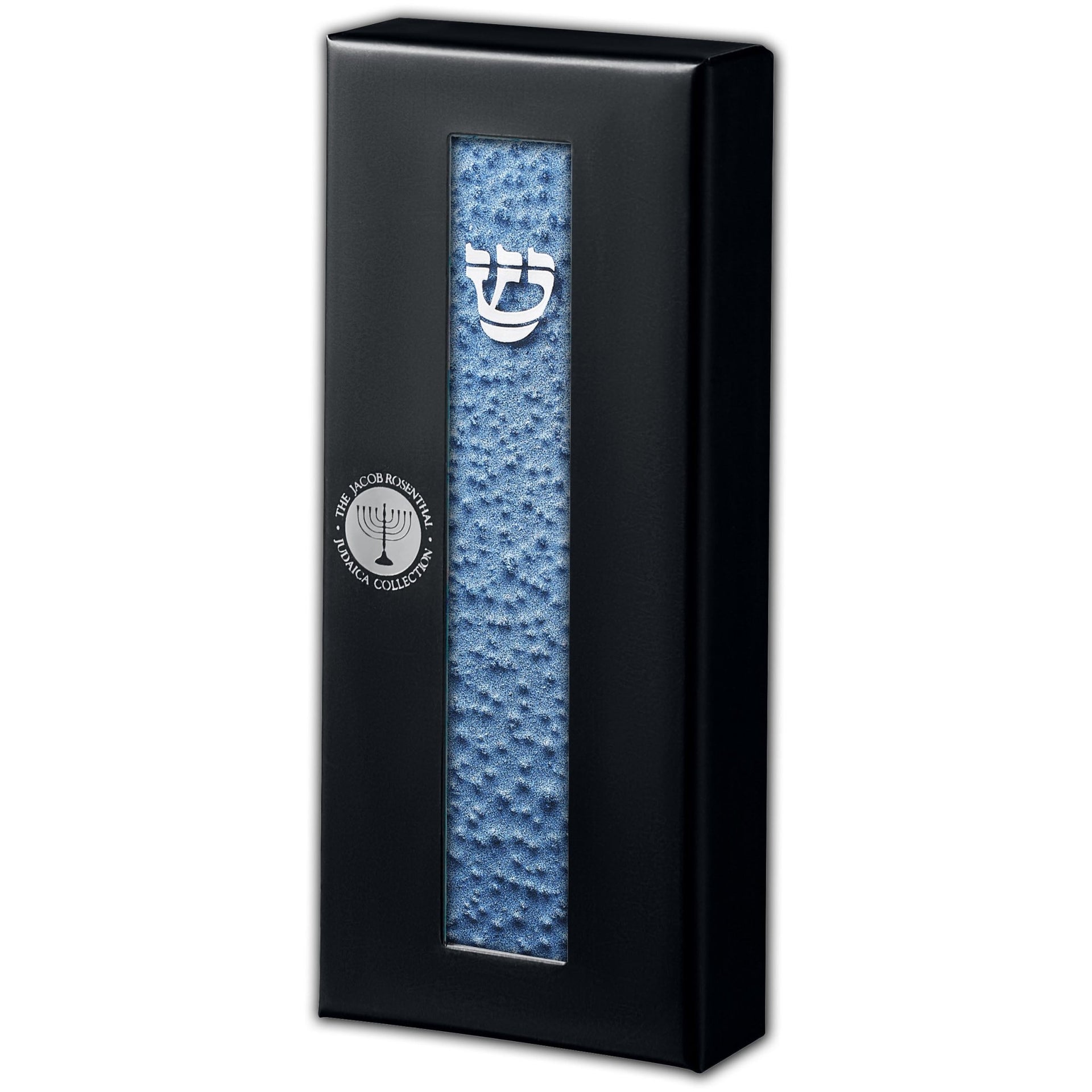 Rite Lite - Blue Pebbled Glass Mezuzah - ModernTribe